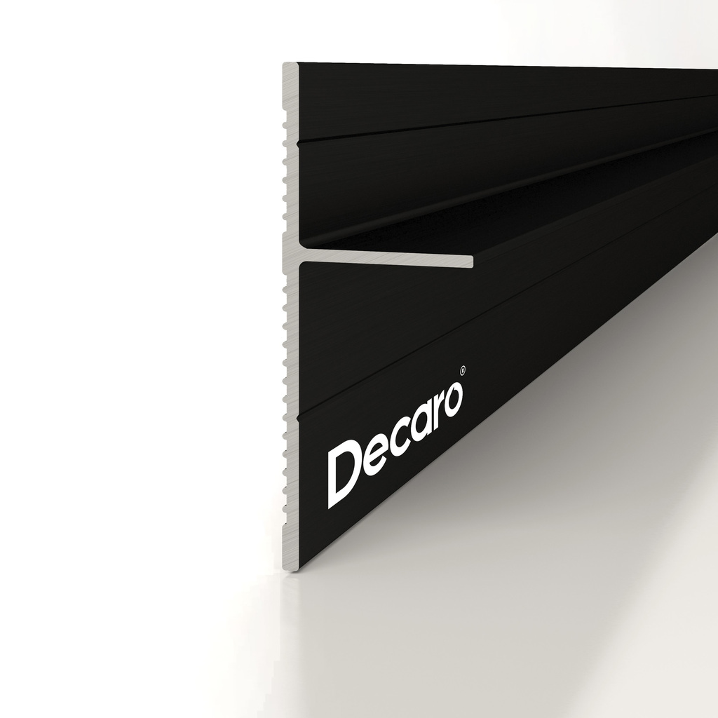 Плинтус алюминиевый теневой Decaro D004A Black Черный 2000×41×14 Плинтус алюминиевый теневой Decaro D004A Black Черный 2000×41×14